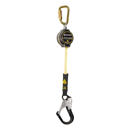 Safewaze Latitude Pro Arc Flash 7ft Single Web SRL: Steel Carabiner, Alu Rebar Hook 020-5203